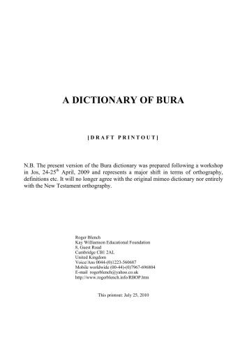 A dictionary of Bura