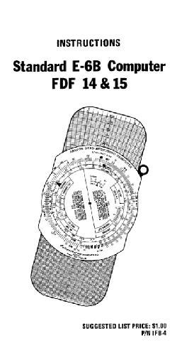 Instructions for Standard E-6B computer slide rule FDF14, FDF15