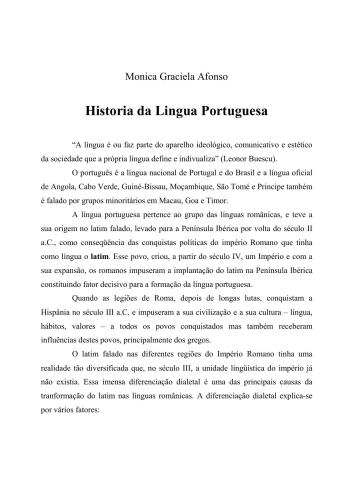 Historia da Lingua Portuguesa