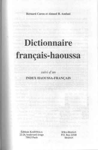 Dictionnaire Français-Haoussa
