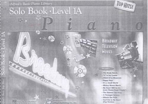 Solo book. Level 1 A. Piano Top Hits. Broadway, Television, Movies