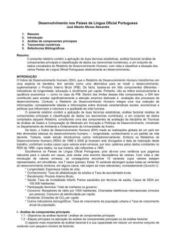 Desenvolvimento nos Países de Língua Oficial Portuguesa