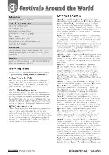 Festivals around the World. Read and Discover. Level 3