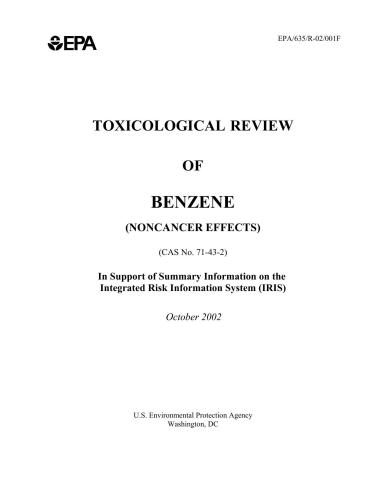 Toxicological Review of Benzene (Noncancer Effects)