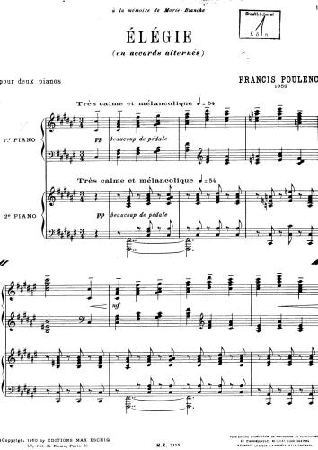 Elégie for two pianos