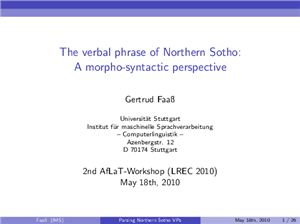 The verbal phrase of Northern Sotho: A morpho-syntactic perspective