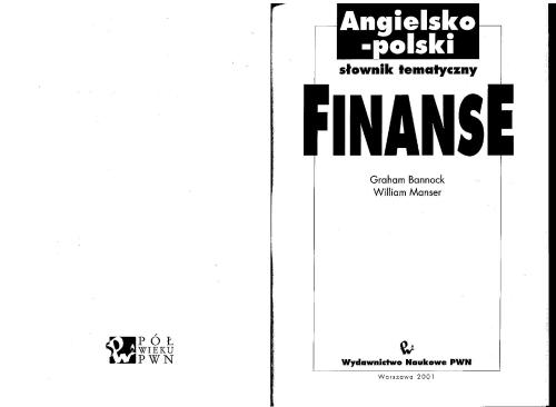 Angielsko - polski słownik tematyczny. Finanse