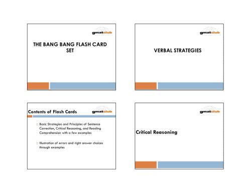 Flashcards - Verbal Review