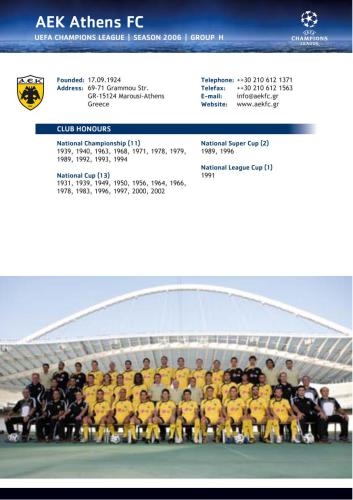 UEFA Champions League Statistics Handbook - Club Directory (2006-07)