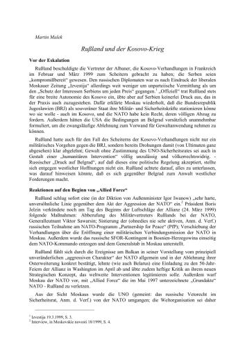Russland und der Kosovo-Krieg