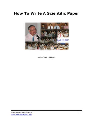 How to Write a Scientific Paper