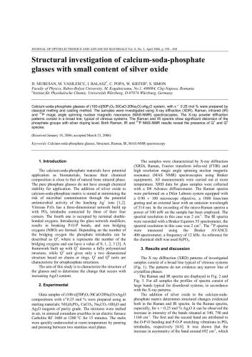 Structural investigation of calcium-soda-phosphate glasses with small content of silver oxide