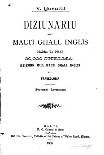 Diziunariu mill Malti ghall Inglis