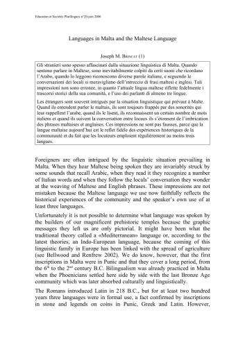 Languages in Malta and the Maltese Language
