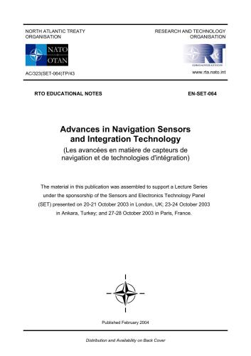 Advances in Navigation Sensors and Integration Technology