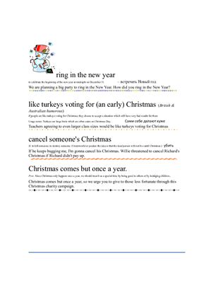 New Year and Christmas Idioms