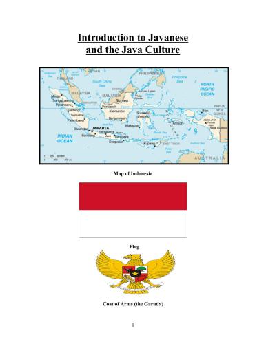 Introduction to Javanese and the Java Culture