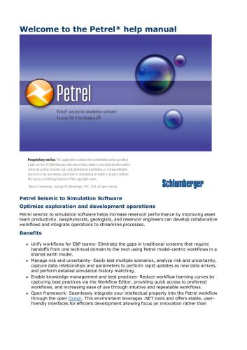 Petrel 2010.1 Full Manual