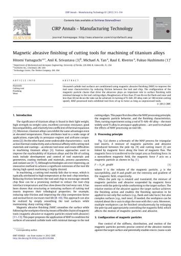 Magnetic abrasive finishing of cutting tools for machining of titanium alloys