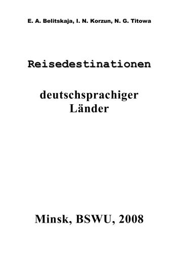 Reisedestinationen deutschsprachiger Länder