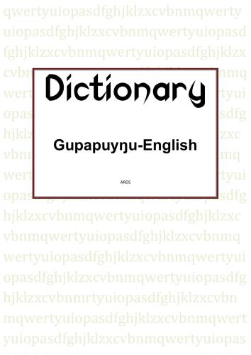 Gupapuyŋu-English Dictionary