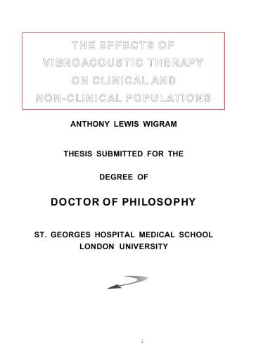 The effects of vibroacoustic therapy on clinical and non-clinical populations