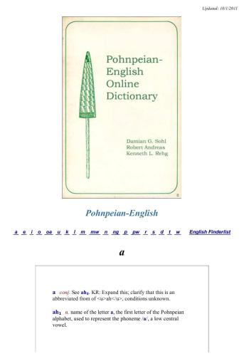 Pohnpeian-English online dictionary