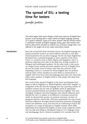 The spread of EIL: a testing time for testers