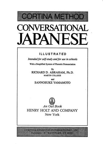 Conversational Japanese: The Easy Method (Cortina Method)