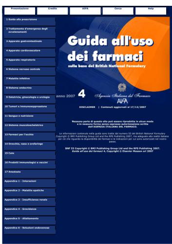 Agenzia Italiana del Farmaco. Guida all'uso dei farmaci sulla base dei British National Formulary