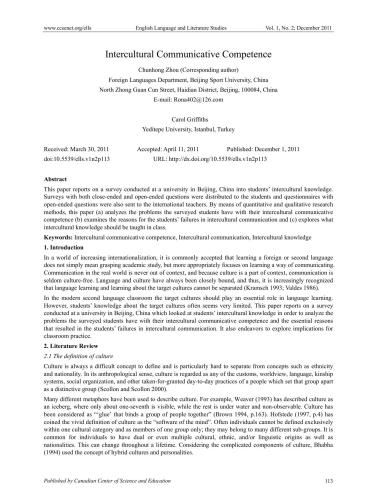 Intercultural Communicative Competence