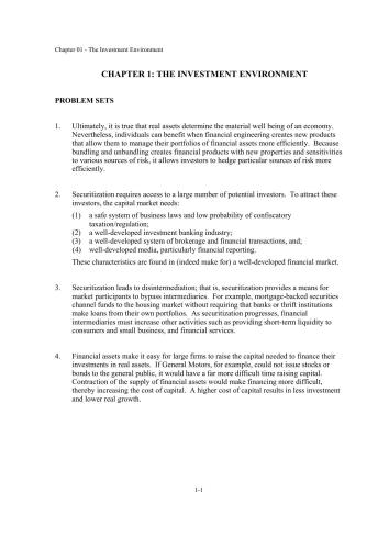 Student Solutions Manual for Investments