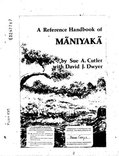 Maniyaka: A Reference Handbook of Phonetics, Grammar, Lexicon and Learning Procedures