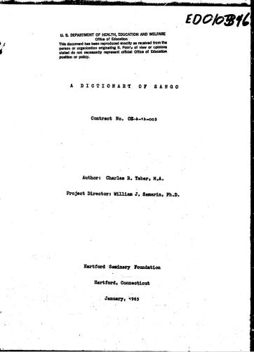 A Dictionary of Sango