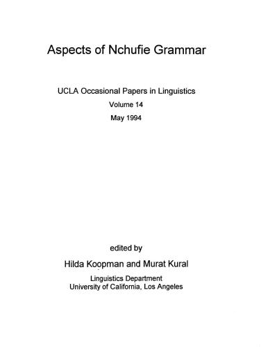 Aspects in Nchufie Grammar