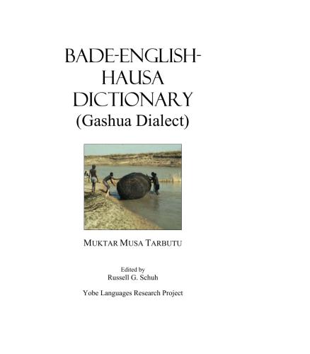 Bade-English-Hausa Dictionary (Gashua Dialect)