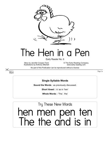 Early Reading: No.6 The Hen in a Pen (Book)