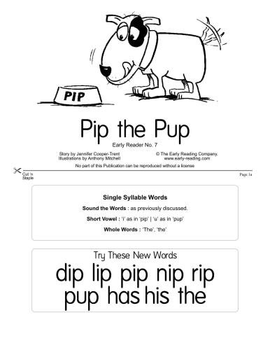 Early Reading: No.7 Pip the Pup (Pupil's Book + Teacher's Guide)