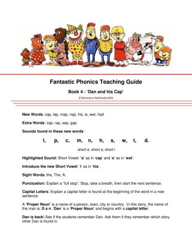 Early Reading: No.4 Dan and his Cap (Teacher's Guide)