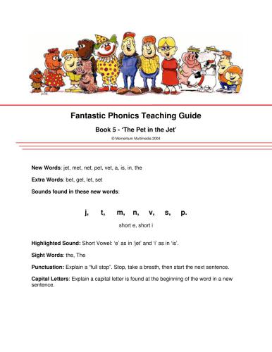 Early Reading: No.5 The Pet in a Jet (Teacher's Guide)