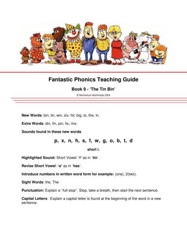 Early Reading: No.9 The Tin Bin (Pupil's Book + Teacher's Guide)