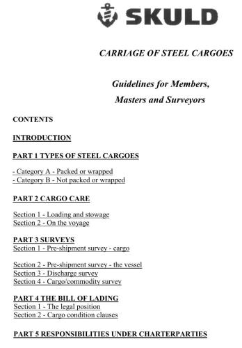 Carriage of Steel Cargoes
