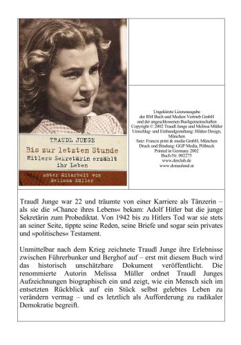 Bis zur letzten Stunde. Hitlers Sekretärin erzählt ihr Leben