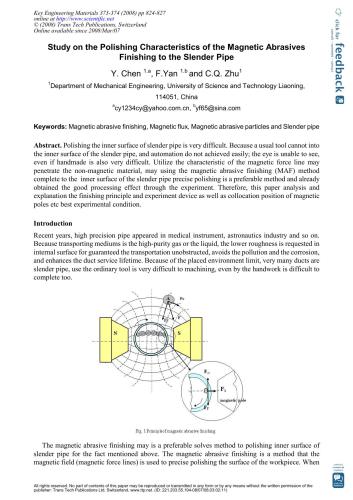 Study on the Polishing Characteristics of the Magnetic Abrasives Finishing to the Slender Pipe
