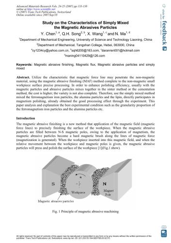 Study on the Characteristics of Simply Mixed the Magnetic Abrasive Particles