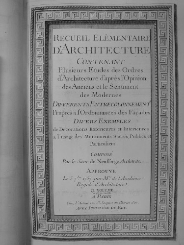 Recueil Elementaire d’Architecture (Том 2)