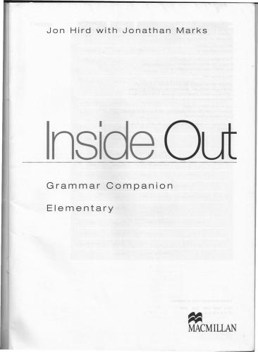 Inside Out Elementary. Grammar Companion