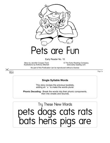 Early Reading: No.15 Pets are Fun (Pupil's Book + Teacher's Guide)
