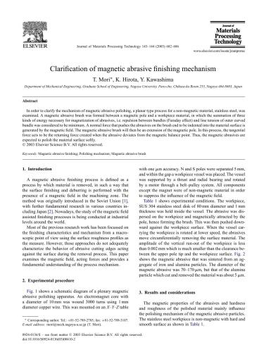 Clarification of magnetic abrasive finishing mechanism