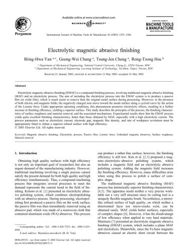 Electrolytic magnetic abrasive finishing